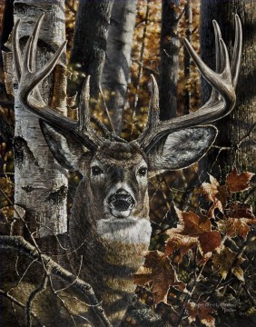 動物 Painting - 枝の中の鹿